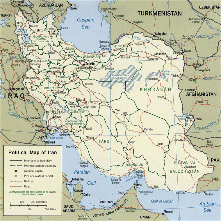 Iran Chamber Society Political Map of Iran